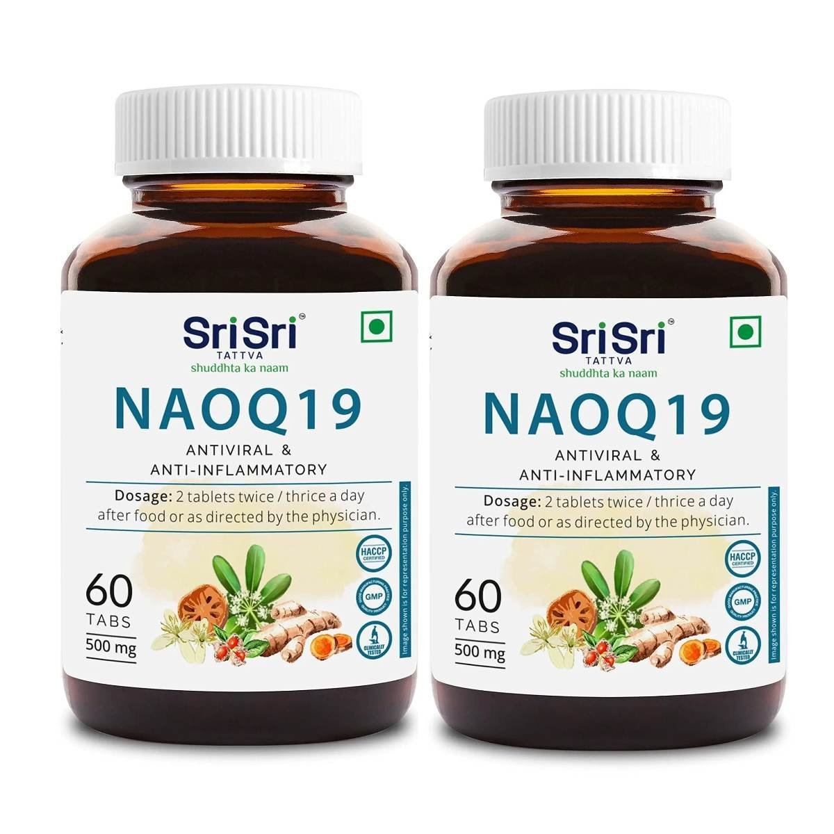 uk81JFjscKjL.jpg Sri Sri TATTVA shuddhta ka naam NAOQ19 - Anti Viral, 60Tabs | 500mg (Pack of 2) - Image 1