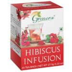 GRENERA Hibiscus Flower Tea 25 Dips, Made With Real Hibiscus Petals, Delicious Red Tea For Sugar And High Blood Pressure Control, Hair Growth, Caffeine Free Infusion - Hibiscus, 37.5 Gram - Fast UK Delivery