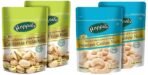 Happilo Premium Californian Roasted and Salted Pistachios, 200g (Pack of 2) & Premium Roasted and Salted Cashews, 200g (Pack of 2) - Fast UK Delivery