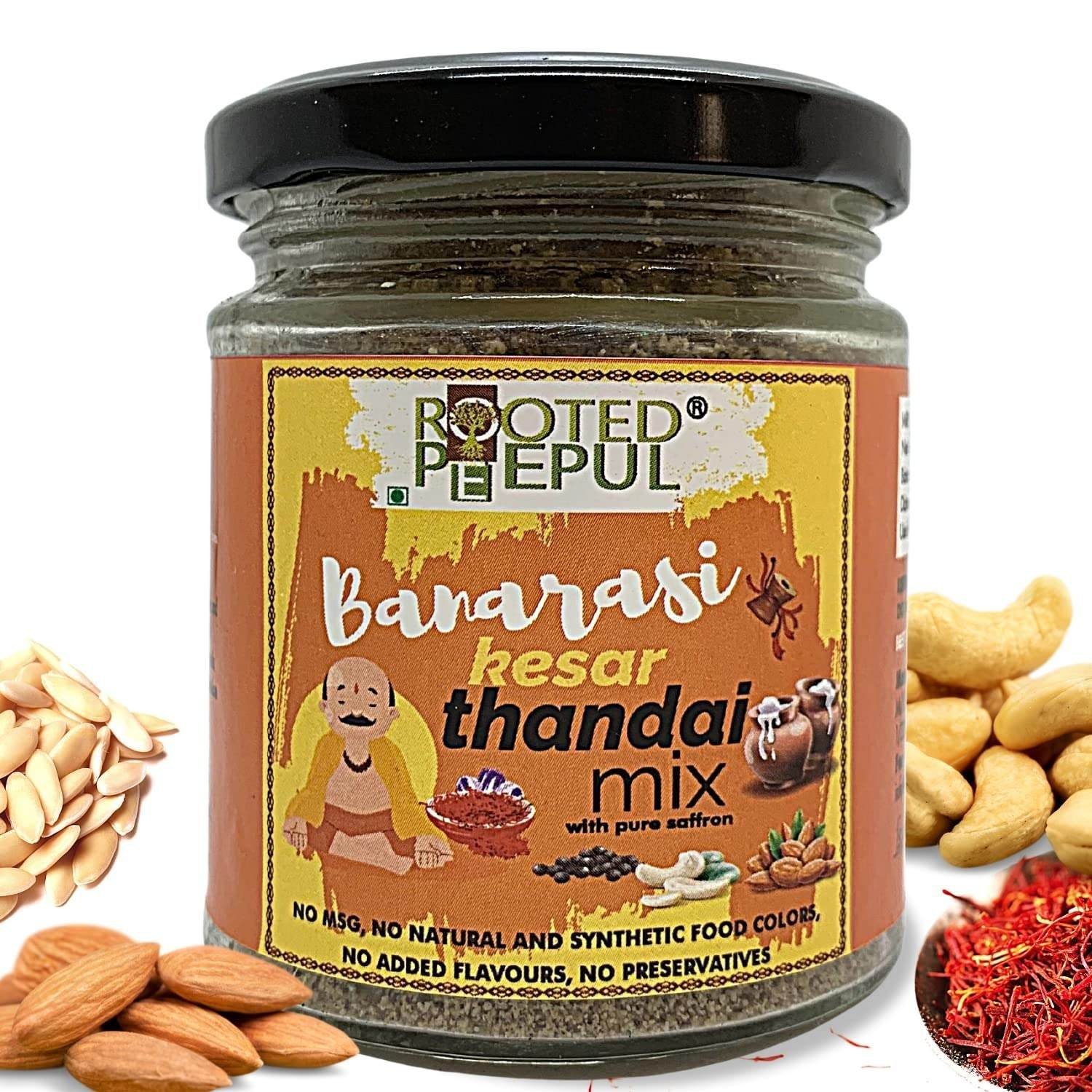 uk81LQ5C-QaxL-1-1.jpg Rooted Peepul Banarasi Kesar Thandai Mix| 75 Gms | No Preservatives - Fast UK Delivery - Image 1