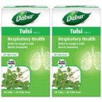 DABUR Tulsi Tablets - Respiratory Health | Boosts Immunity | Provides Relief in Cough & Cold - 60 + 20 Tablets Free (Pack of 2) - Fast UK Delivery