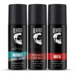 Beardo Whiskey Smoke, Mafia & Mariner Captain Jack Perfume Body Spray Deo For Men (Set Of 3) Long Lasting Smell | Woody Fresh Scent | Deodorant | Fragrance| Christmas gift for men | Gift For Friends | Gift for men - Fast UK Delivery