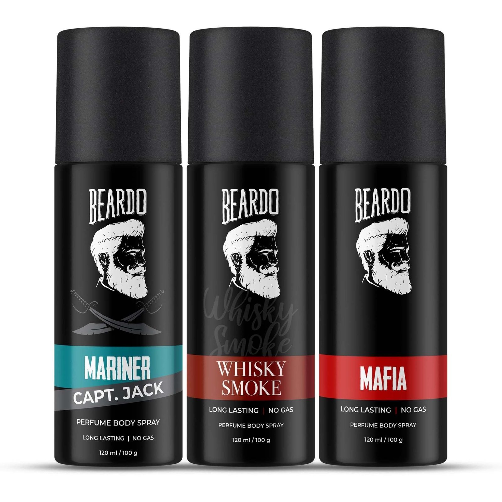 uk81LZs7WVT2L-1-1.jpg Beardo Whiskey Smoke, Mafia & Mariner Captain Jack Perfume Body Spray Deo For Men (Set Of 3) Long Lasting Smell | Woody Fresh Scent | Deodorant | Fragrance| Christmas gift for men | Gift For Friends | Gift for men - Fast UK Delivery - Image 1