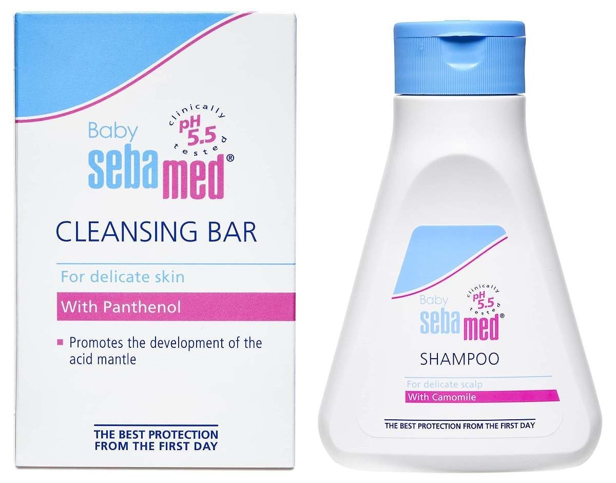 uk81MMN6TrSZL-1-1.jpg SebaMed Baby Cleansing Bar (150g) & Baby (Children) Shampoo 150ml Combo - Fast UK Delivery - Image 1