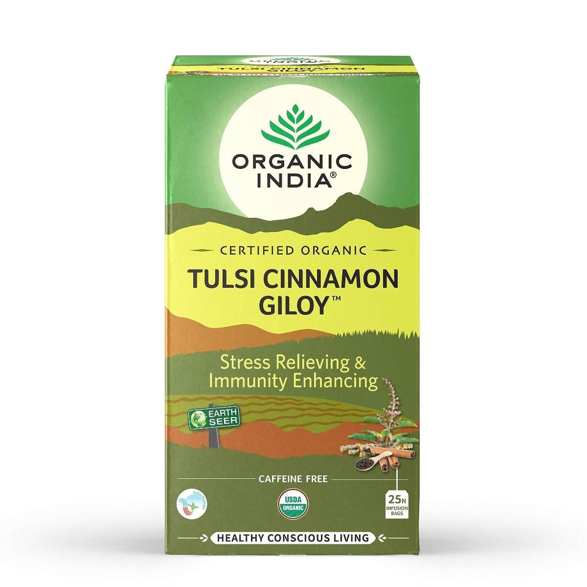 uk81McECqE9L.jpg ORGANIC INDIA Tulsi Cinnamon Giloy 25 Tea Bags (Pack of 3) - Fast UK Delivery - Image 1