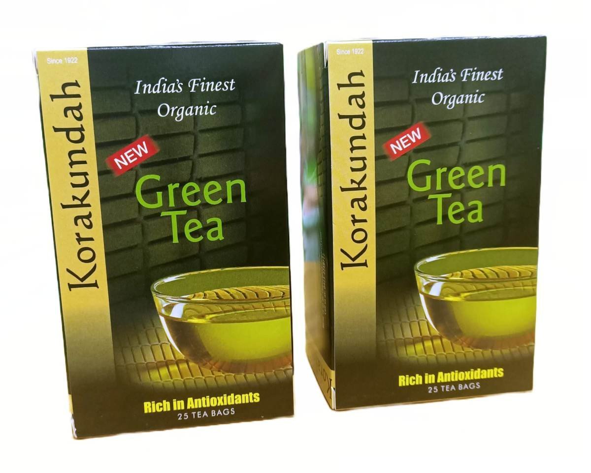 uk81Mnz7CFmtL-1.jpg KORAKUNDAH Green Tea | 25 Dip Tea Bags of 2 grams each | Pack of 2 | Total 100 g | India's Finest Organic Tea | Chamraj Nilgiri Tea - Fast UK Delivery - Image 1