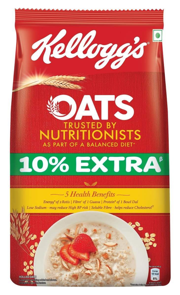 uk81N47KxQ1L-1.jpg Kellogg's Oats, Rolled Oats, High in Protein and Fibre, Low in Sodium, 900gram/990gram Pack - Fast UK Delivery - Image 1