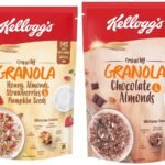 Kellogg's Combo, Kellogg's Crunchy Granola Honey, Almonds, Strawberries & Pumpkin Seeds, 450 g and Kellogg's Crunchy Granola Chocolate & Almonds, 450 g - Fast UK Delivery