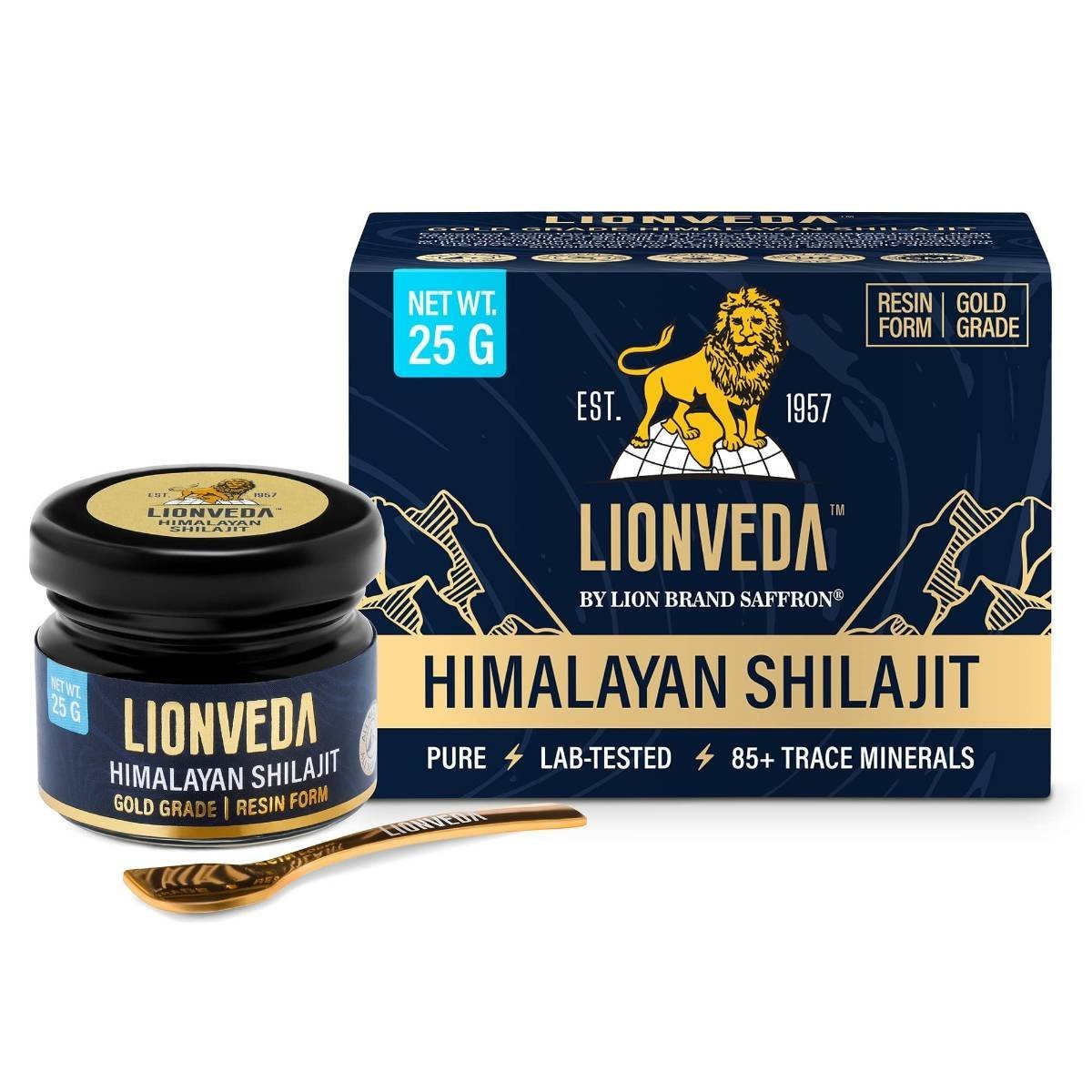 uk81PMIvZVFBL-1-1.jpg LIONVEDA 25g Original Himalayan Shilajit Resin(Certified Gold Grade) for Men, Gym, Stamina, Energy & Improved Health | 100% Pure Shilajit/Shilajit Liquid (25gm (Pack of 1)) - Image 1