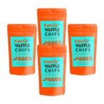 Konfiz Waffle Chips | Crunchy Baked Chips with Dark Choco Drizzle | 100% Eggless | Freshly Baked | 40 gm Pack Each | (160 g (Pack of 4)) - Fast UK Delivery