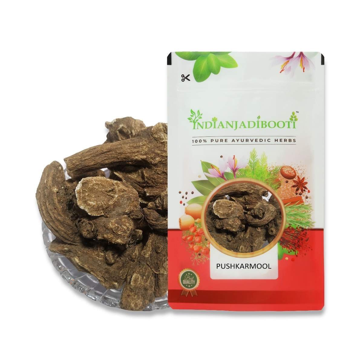 uk81Txzq3-iWL-1-1.jpg IndianJadiBooti Pushkarmool - Pushkar Mool - Orris Root - Inula Racemosa, 100 Grams Pack - Image 1