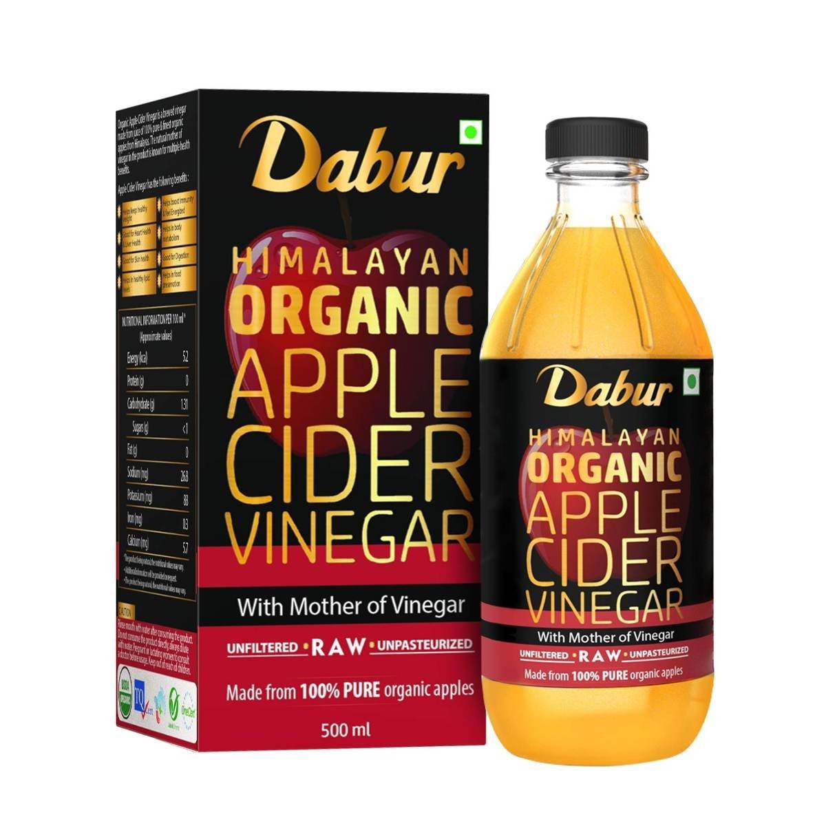 uk81U0CkdFQlL.jpg Dabur Himalayan Organic Apple Cider Vinegar-500ml | With the Mother of Vinegar | Sourced from Organic Apples | Raw, Unfiltered & Unpasteurized | 100% Pure | Helps Stay fit - Fast UK Delivery - Image 1