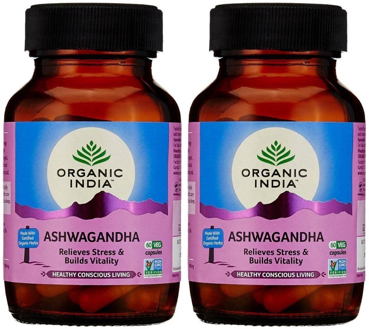uk81UpACcBFLL.jpg ORGANIC INDIA Ashwagandha Capsules - 60 Veg Capsules (Pack of 2) - Image 1
