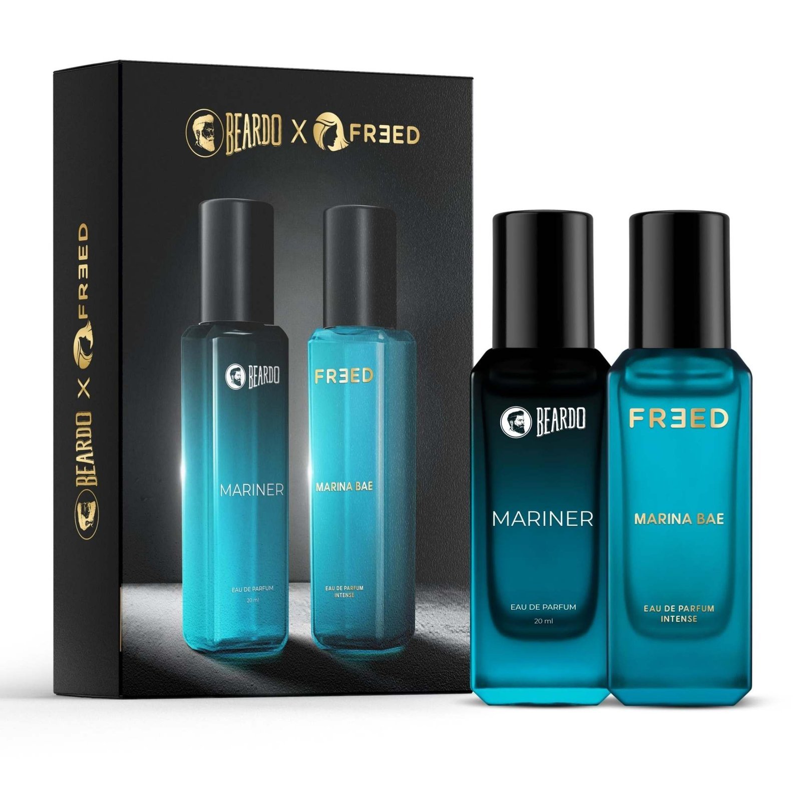 uk81UrO3vOJ5L-1-1.jpg Beardo Mariner Perfume for Men & Freed Marina Bae Perfume for Women, 20ml x 2 | Fresh Aquatic Notes for Men & Women Long Lasting Perfume for Date night fragrance | Valentines day gift for husband | Gift for boyfriend | Gift for Men - Fast UK Delivery - Image 1