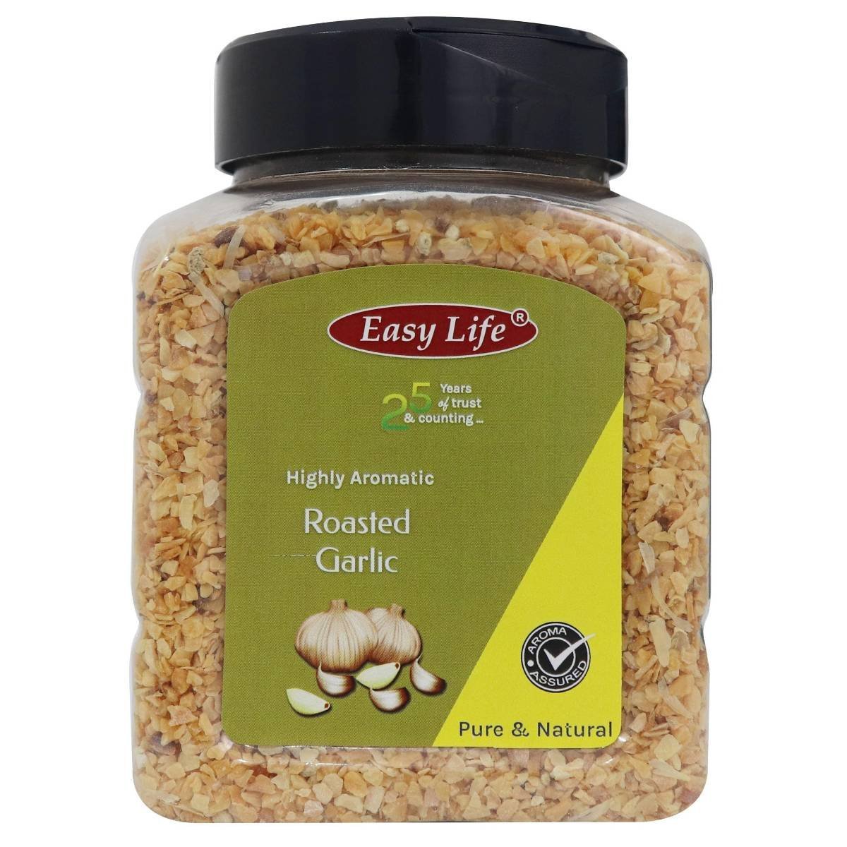 uk81WkWxXovmL-1-1.jpg Easy Life Roasted Garlic 325g - Instant Dry Lehsun Granules, Natural Lasun Powder Flakes, Dehydrated Lahsun Seasoning for Bread, Pickles, Pizza, Pasta, Toppings, Biryanis, and Sabzis (Chef's Basket) - Fast UK Delivery - Image 1
