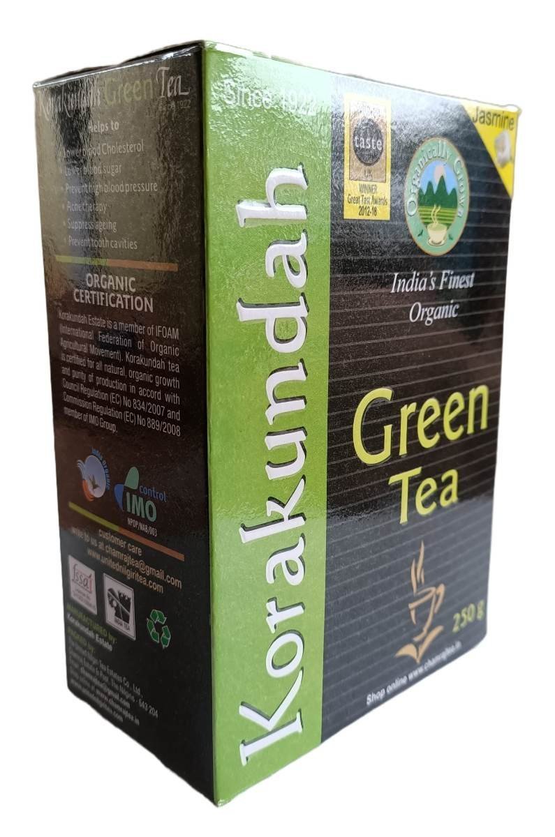 uk81XT3nATZYL-1.jpg KORAKUNDAH Organic Green Tea (Jasmine) 250 g | Pack of 1 | Total 250 g | India's Finest Organic Tea | Chamraj Nilgiri Tea - Fast UK Delivery - Image 1