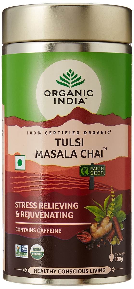 uk81ZGWRFdUJL.jpg Organic India Tulsi Assam Masala Chai Powder, 100 Gm Tin - Fast UK Delivery - Image 1