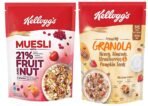 Kellogg's Combo, Kellogg's Muesli with 21% Fruit and Nut Pouch, 500 g and Kellogg's Crunchy Granola Honey, Almonds, Strawberries & Pumpkin Seeds, 450 g - Fast UK Delivery