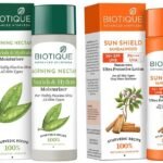 Biotique Sandalwood Sunscreen Ultra Soothing Face Lotion & Morning Nectar Flawless Skin Moisturizer L Prevents Dark Spots, Spf 50, All Skin Type - Fast UK Delivery
