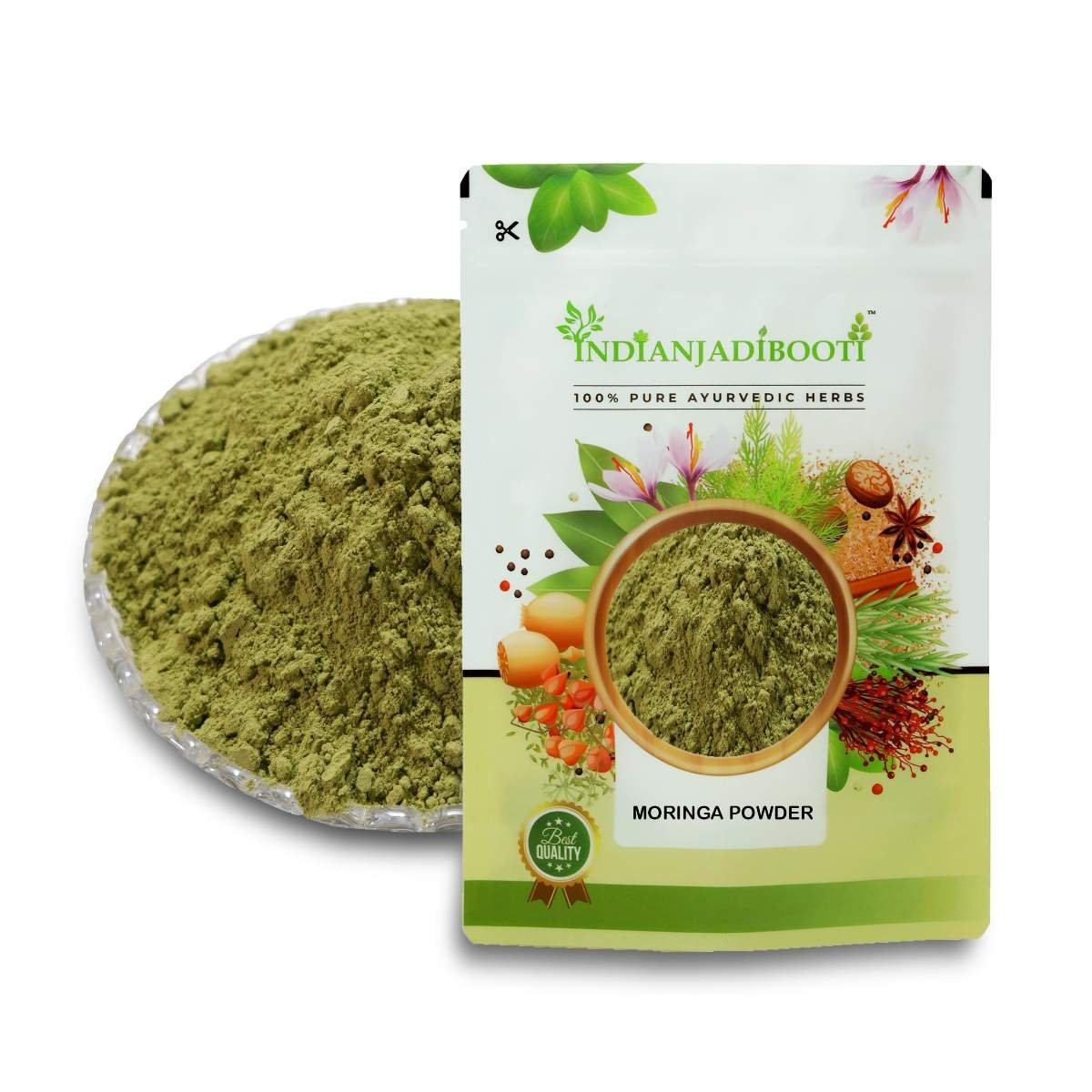 uk81aJ6GMNynL-1-1.jpg IndianJadiBooti Moringa Leaf Powder, 250 Grams Pack - Image 1