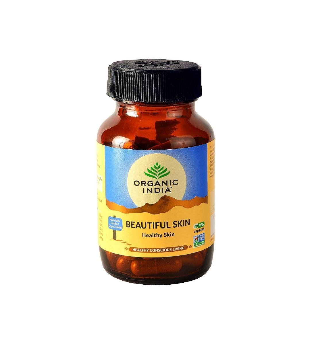 uk81aTCYc8kUL.jpg ORGANIC INDIA Beautiful Skin Capsules - Pack of 60 Veg Capsules - Image 1