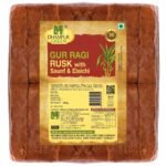 Dhampure Speciality Gur Ragi Saunf Elaichi Rusk Tea Snack, Pure Gur Bakery Rusk, Healthy Snacks With Low Sugar, 200Gms - Fast UK Delivery