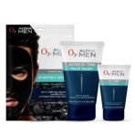 O3+ ALPHA MEN Acno D-TAN Kit (Scrub 50g + Charcoal Face Sheet Mask 30g + Face Wash 100g) for Instant Tan Removal | All Skin Types - Fast UK Delivery