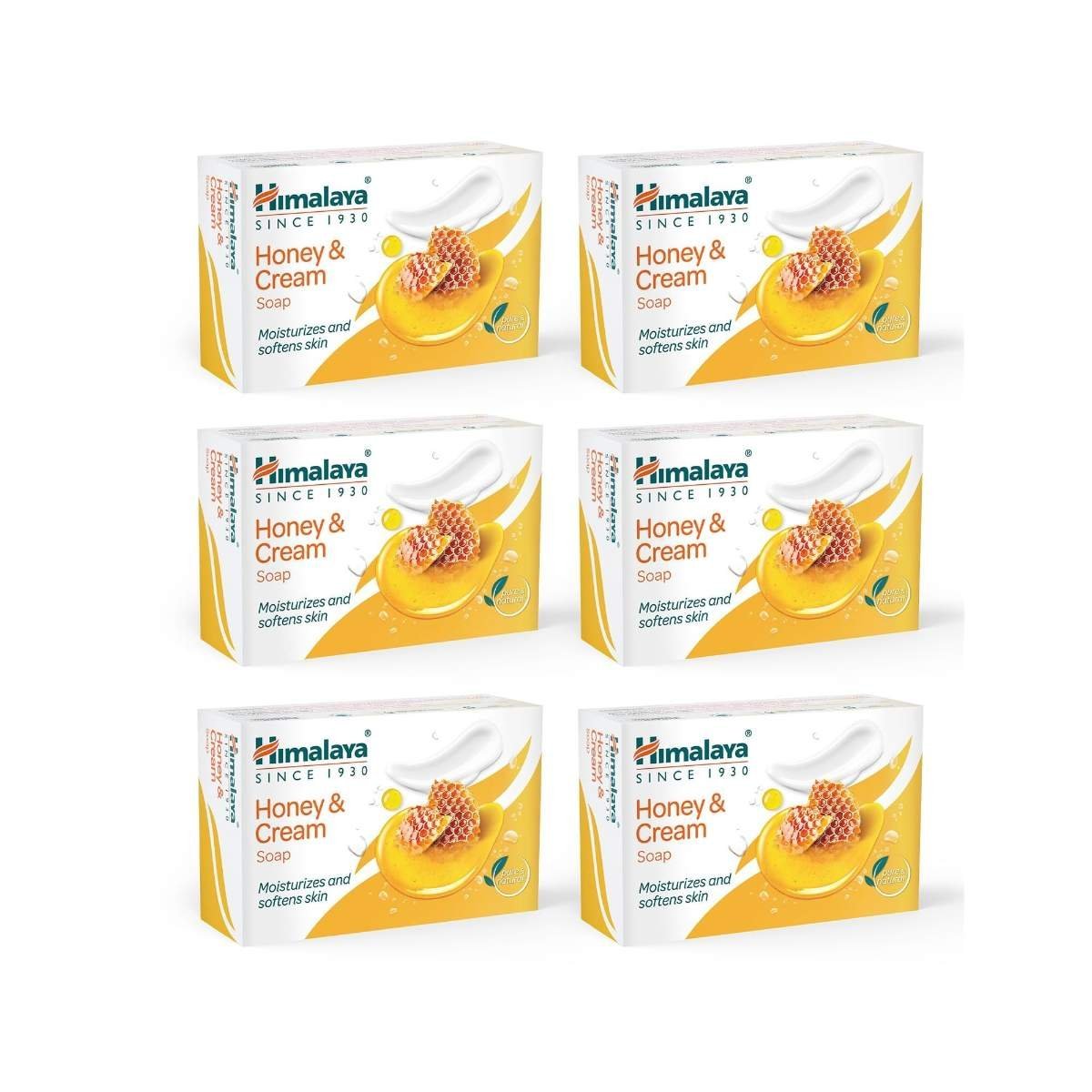 uk81brtSfSULL-1-1.jpg Himalaya Honey and Cream Soap, 125g (Pack of 6) - Fast UK Delivery - Image 1