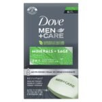 Dove Men+Care Body and Face Bar, Minerals + Sage 4 oz, 6 Bar - Fast UK Delivery