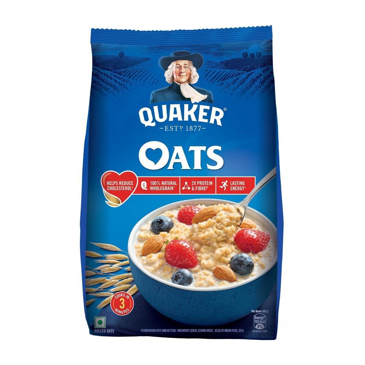uk81hLZMCmVL-1.jpg Quaker Oats 2kg | Rolled Oats | 100% Natural Wholegrain | Nutritious Breakfast Cereals | Porridge | Easy to Cook - Fast UK Delivery - Image 1