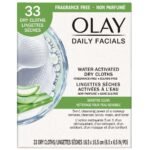 Olay Daily Cleansing Cloths, 33 Ea (Pack of 2) - Fast UK Delivery