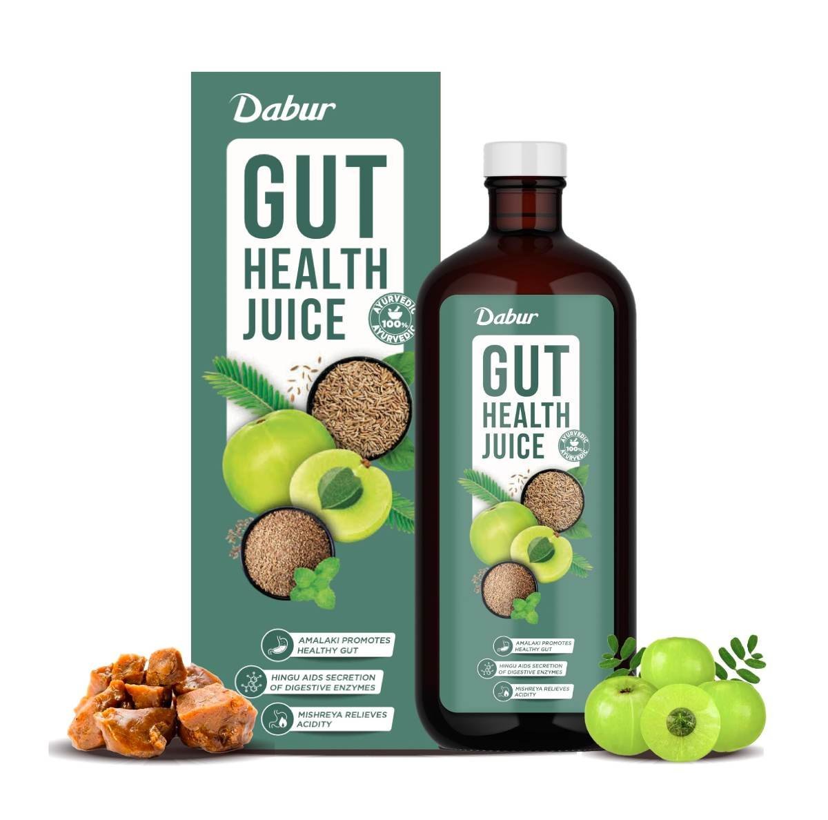 uk81jkyaW9kcL.jpg Dabur Gut Health Juice - 1L | 100% Natural & Ayurvedic | All in one Digestive-Care Solution | No Artificial Colors, Flavours & Sugars | Improves Gut Health - Fast UK Delivery - Image 1