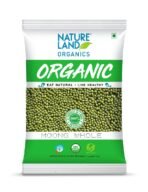 Natureland Organics Moong Sabut/Whole Daal 1 Kg - Organic Healthy Pulses - Fast UK Delivery