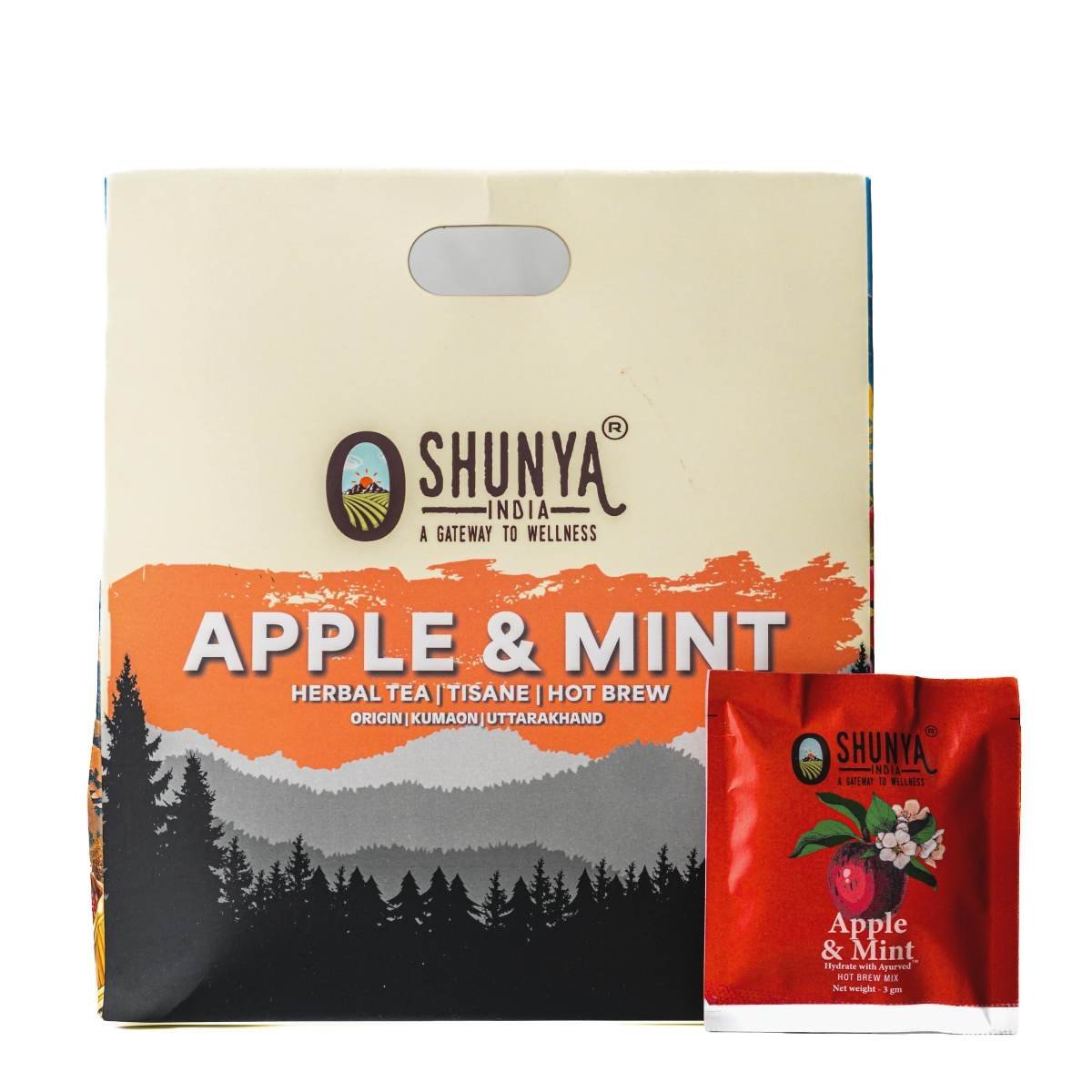 uk81kux8bCILL-1.jpg Shunya India Apple, Mint, and Timur Tea (20 Tea Bags, 3 Gm Each) - Herbal Infusion Tea Tisane Natural Antioxidant, Support Immunity, Caffeine Free - Fast UK Delivery - Image 1
