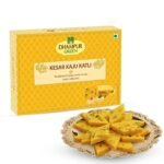 Dhampure Speciality Kesar Kaju Katli, 400 grams | Kaju Katli Barfi | Sweets Indian Mithai Kaju Katli | Kaju Barfi Sweet Box | Indian Sweets Mithai | Cashews Rich 52% | Diwali Festival Gift Box Hamper - Fast UK Delivery