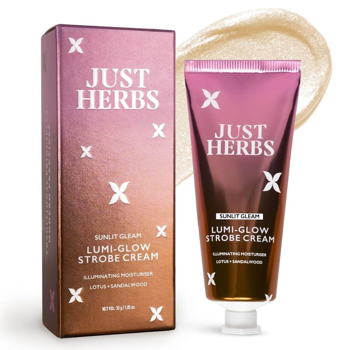 uk81lM0XmMoWL-1.jpg Just Herbs Lumi Glow Strobe Cream with Lotus & Sandalwood (Sunlit Gleam, 30 g) - Fast UK Delivery - Image 1
