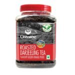 GOODRICKE Roasted Organic Darjeeling Tea Jar- 250gm | Flavoury Golden Orange Pekoe | 100% Pure & Natural Darjeeling Tea | Premium Loose Leaves Black Tea | Rich Aroma and Long Lasting AfterTaste - Fast UK Delivery