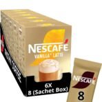 Nescafe Cafe Menu Latte Vanilla, 185g (Pack of 8) - Fast UK Delivery