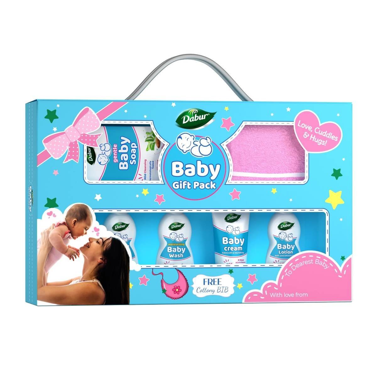 uk81pOfrdB6eL.jpg Dabur Baby Gift Pack with 5 Baby Skincare & Haircare Products | Baby Gift Set for New Born | Baby Shower Gift Combo | New Born Baby Gift | New Born Baby Essentials - Fast UK Delivery - Image 1