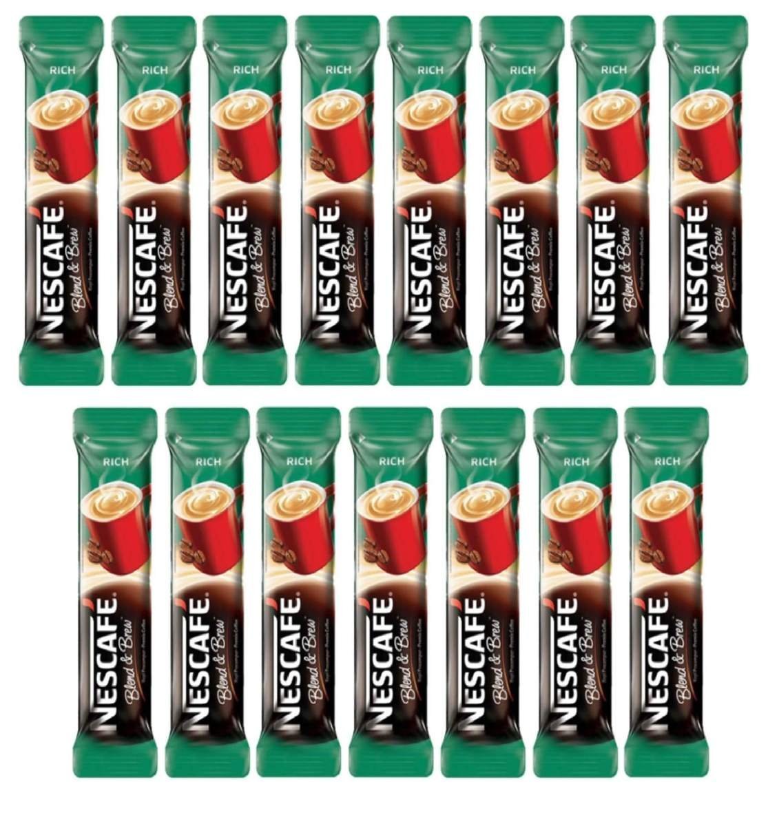 uk81qBE04oqL-1.jpg Nescafe 3In1 Rich Stronger Taste Than Original Premix Coffee Serve in Cold or Hot 15 Sticks 18gm Dark Roast - Fast UK Delivery - Image 1