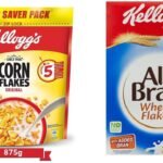 Kellogg's Corn Flakes Original, High in Iron, High in B Group Vitamins, Breakfast Cereals, 900g/875g (weight may vary) & All Bran Wheat Flakes, 440g - Fast UK Delivery