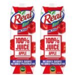 DABUR Real Activ 100% Apple Juice with No Added Sugar or Preservatives -1L (Pack of 2) - Fast UK Delivery