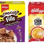 Kellogg's Chocos Fills, Double Chocolaty, Multigrain, High in Protein & B Vitamins, 0% Maida 250g + Corn Flakes Original, High in Iron and B Group Vitamins, Breakfast Cereals, 475g Pack - Fast UK Delivery