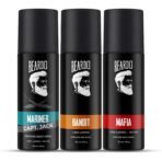 Beardo Bandit, Mafia & Mariner Captain Jack Perfume Body Spray (Set of 3) Long Lasting No Gas Deo For Men | Day Body Spray Deodorant | Fresh, Aqua Notes | Christmas gift for men | Gift For Friends | Gift for Men - Fast UK Delivery