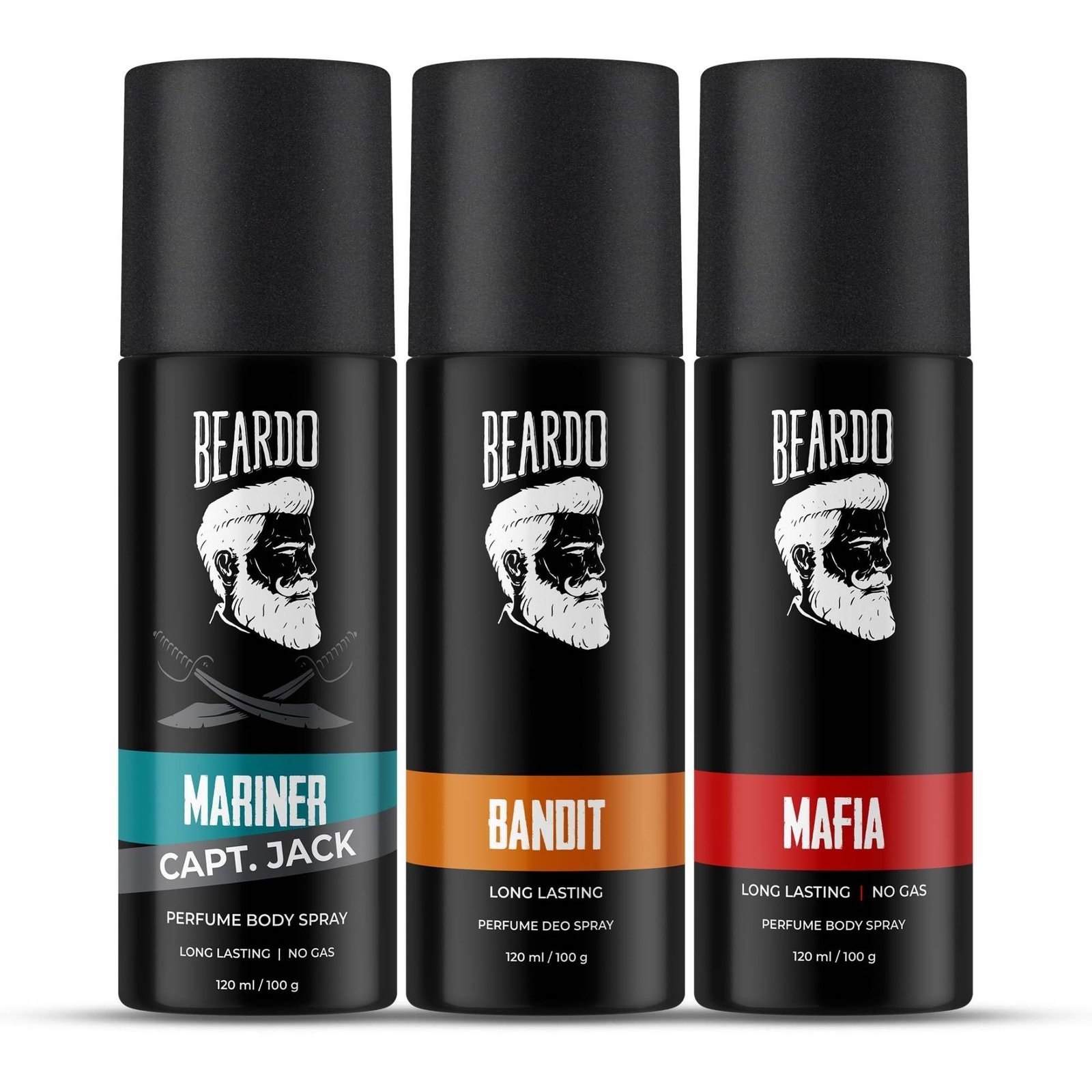 uk81ugzxo5imL-1-1.jpg Beardo Bandit, Mafia & Mariner Captain Jack Perfume Body Spray (Set of 3) Long Lasting No Gas Deo For Men | Day Body Spray Deodorant | Fresh, Aqua Notes | Christmas gift for men | Gift For Friends | Gift for Men - Fast UK Delivery - Image 1