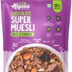 ALPINO Chocolate Super Muesli Nuts & Cookies 400g - 70% Whole Grains & Chocolate Oats, 13% Nuts & Cookies - High in Protein, Source of Fibre as Seen on Shark Tank India - Fast UK Delivery