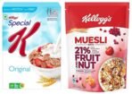 Kellogg's Combo, Kellogg's Muesli with 21% Fruit and Nut Pouch, 500 g and Kellogg's Special K Original, Breakfast Cereals, 435g - Fast UK Delivery