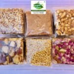 Organic Bites Assorted Premium 6 in 1 Chikki Box - Dry Fruit Chikki, Rose Petal Cashewnut (Kaju) Chikki,Sesame Seed (Til) Chikki, Peanut & Jaggery Chikki, Peanut & Sesame Seed (Til) Chikki and Coconut Chiki (Chikki Combo Pack of 6 in 1) -500 gm - Fast UK Delivery