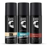 Beardo Deodorant Perfume Body Spray Set For Men (120ml x 3) | Don Deo with Most Wanted Fragrance - Citrus & Musky Scent | Mariner Captain Jack Body Spray with Aqua Notes | Whisky Smoke Deo Spray has Woody & Oudh Scent | Christmas gift for men | Gift For Friends | Gift for Men - Fast UK Delivery