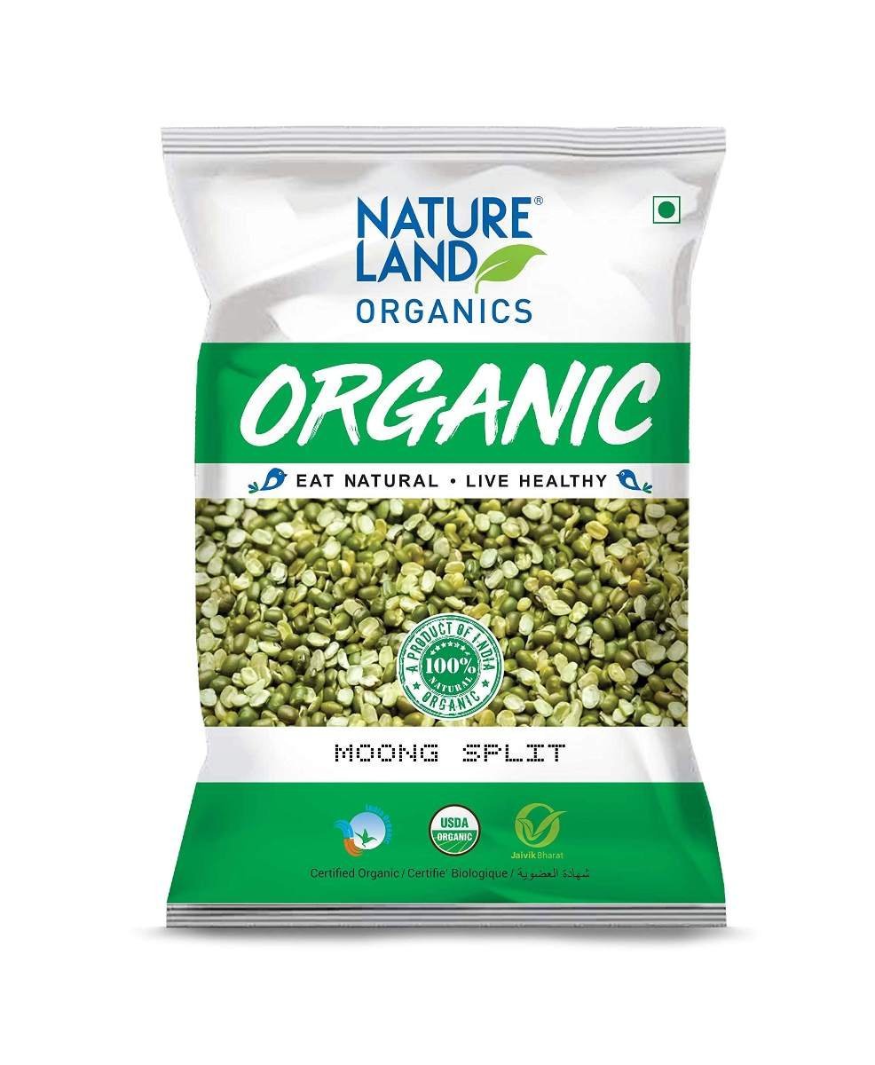 uk81yZBYZ1CNL-1.jpg Natureland Organics Moong Chilka / Split 1 Kg (Pack of 2) Total 2 KG - Organic Pulses - Fast UK Delivery - Image 1